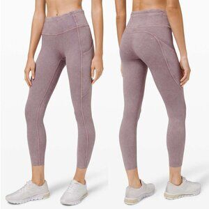 Lululemon Fast and Free Tight II 25" Ice Dye Non-Reflective In Ice Wash Violet